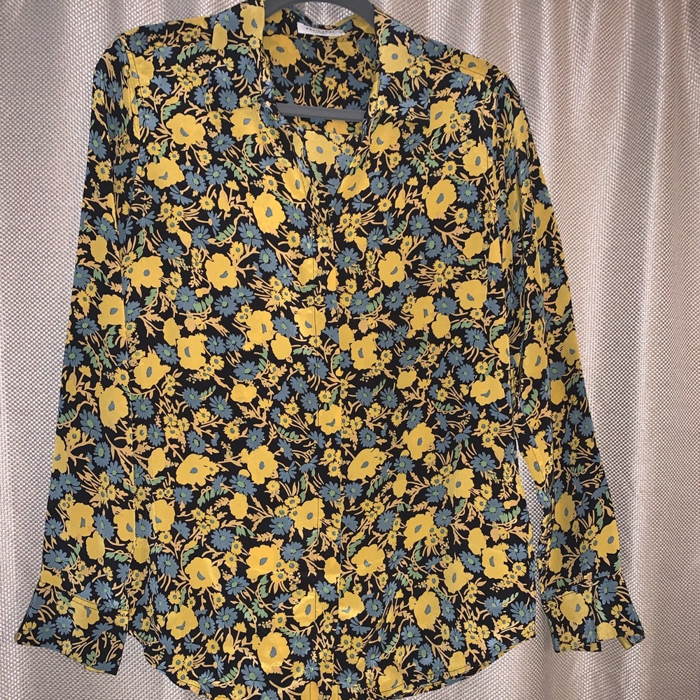 Equipment Silk Button Down Blouse SZ M